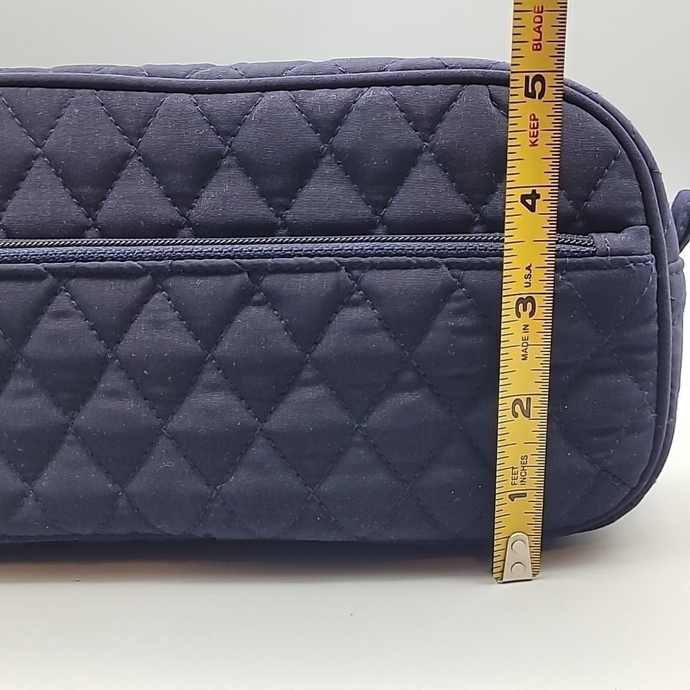 Vera‎ Bradley Quilted Cosmetic Travel Bag Navy Blue Toiletry Make-Up - Picture 11 of 13
